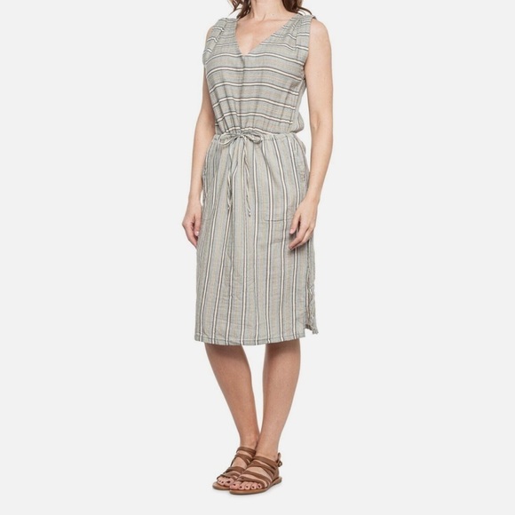 Prana Dresses & Skirts - PrAna Ecotropics Dress Gray Stellar Stripe Organic Cotton Size Small Cut Out